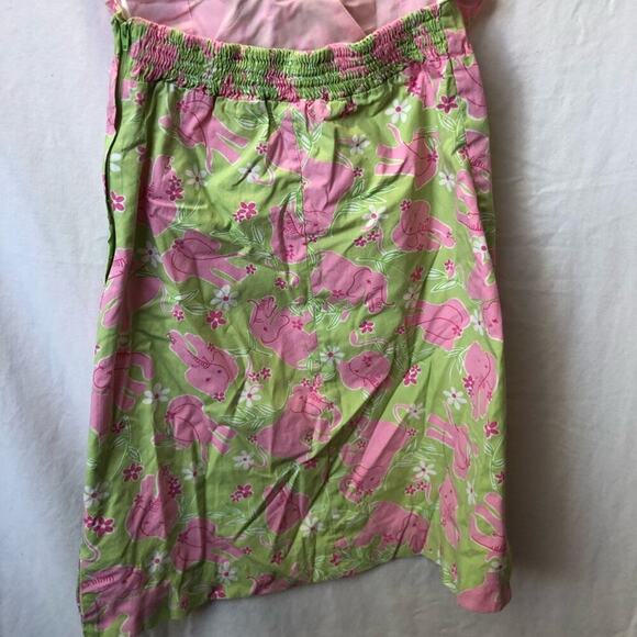 Lilly Pulitzer Green/Pink Elephant Halter Dress - Picture 6 of 7